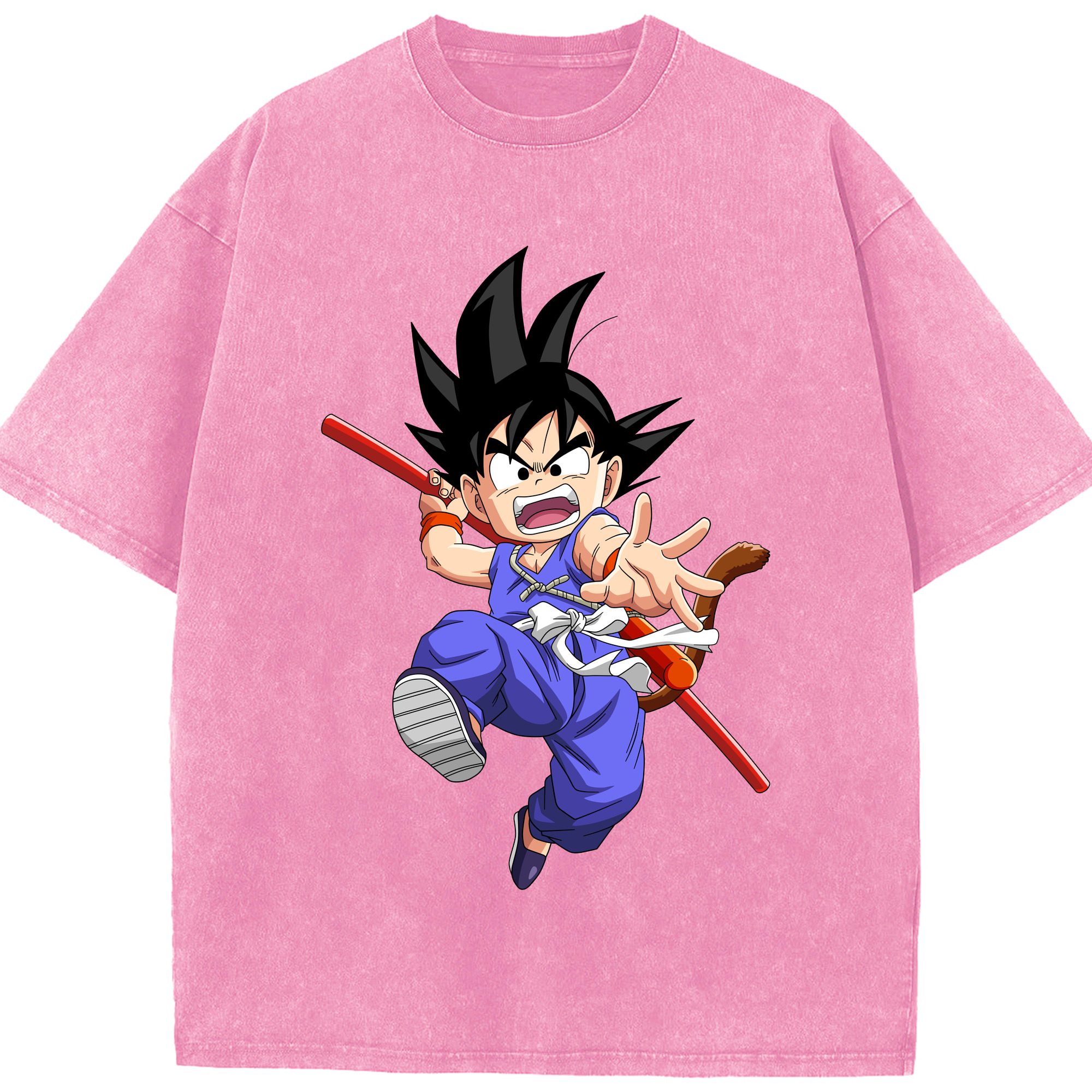 （画像用） ドラゴンボール 孫悟空（そん ごくう）Son Goku カカロット DRAGON BALL Kakarotto 綿100% ヴィンテージ風 半袖Tシャツ（フロントプリント）